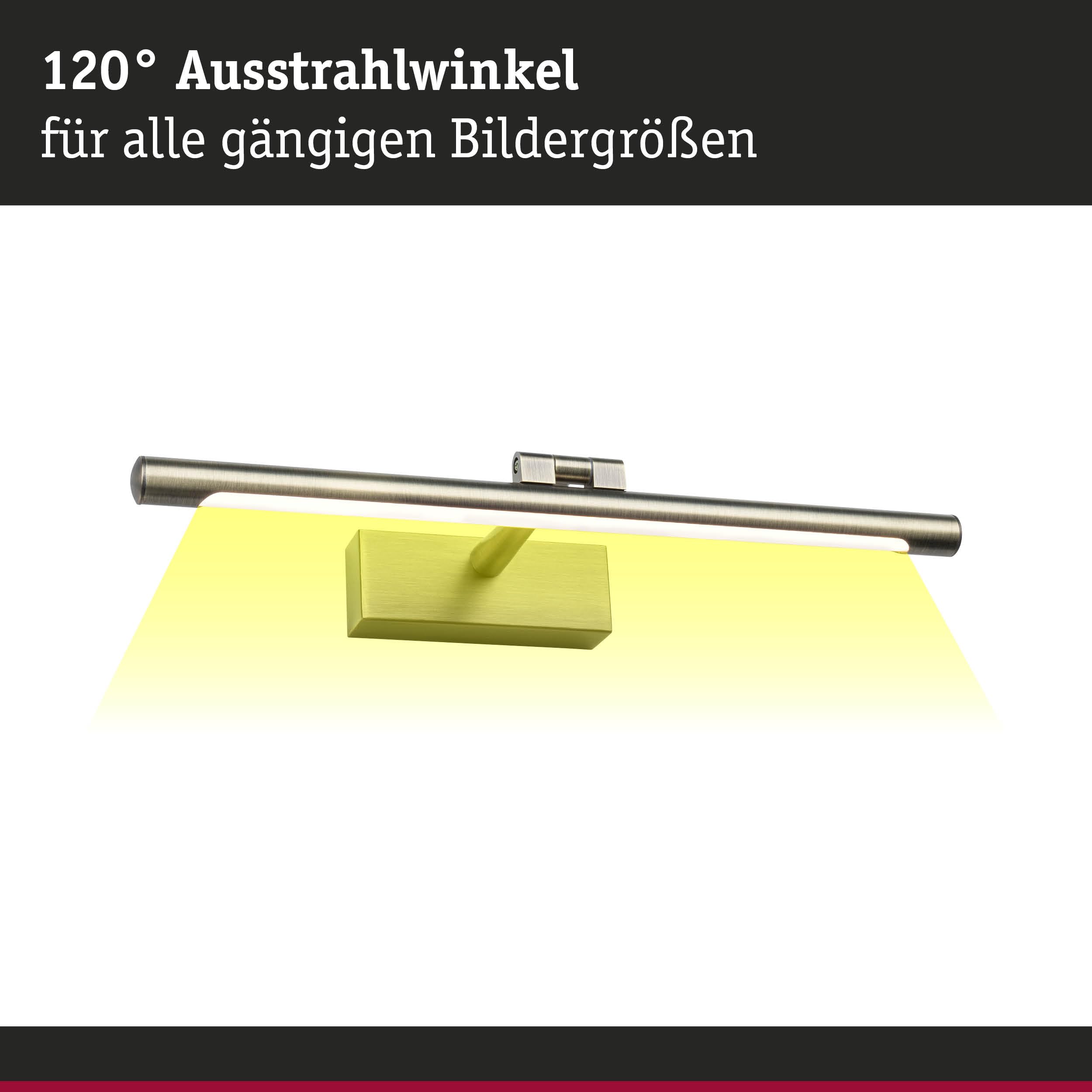 Paulmann 95562 LED Bilderleuchte Mingo 400mm incl. 1x9,5 W Warmweiß Altmessing Bildbeleuchtung Metall, Kunststoff Wandlampe 3000 K