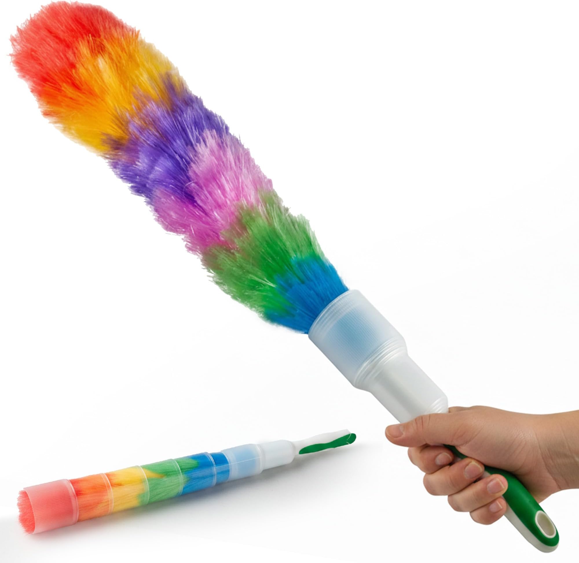 Multipurpose Static Duster | Soft Electrostatic Rainbow Duster for Easy Cleaning | Cobweb, Furniture, Appliance & Car Dust Cleaner | Multicolor
