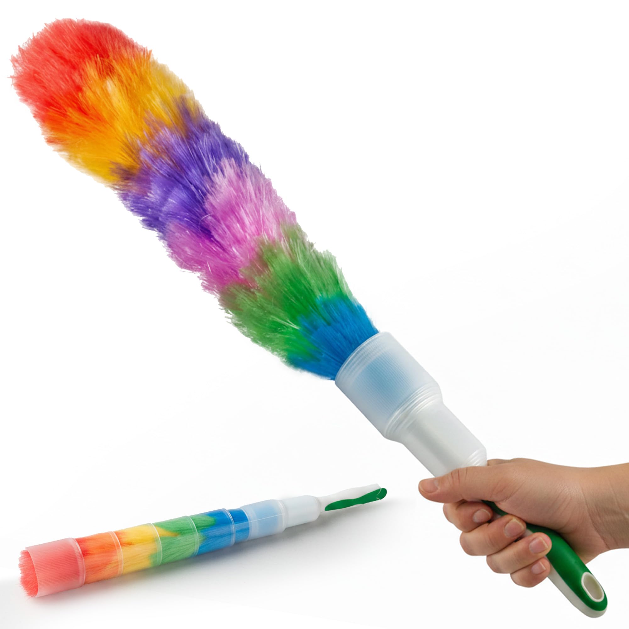 Multipurpose Static Duster | Soft Electrostatic Rainbow Duster for Easy Cleaning | Cobweb, Furniture, Appliance & Car Dust Cleaner | Multicolor