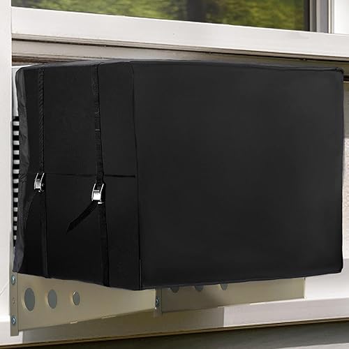 Cubiertas de aire acondicionado para unidades de ventana, aislamiento de 3 capas, cubierta exterior de CA con cordón elástico, correa de hebilla de