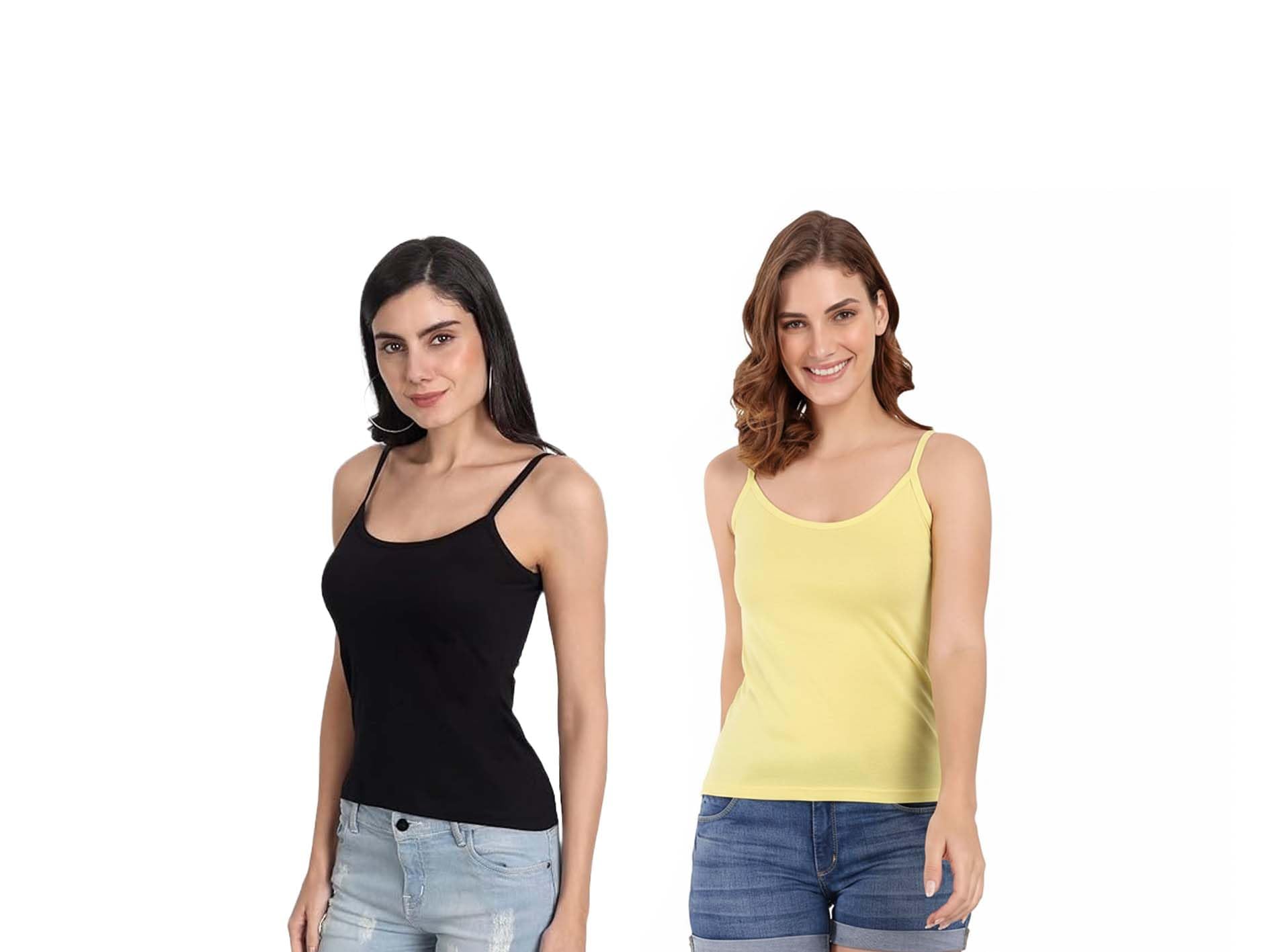 swifft creations Women's Camisole Spaghetti Strap Tank Top,Spaghetti Strap Camisole Top, Cotton Slip,Under Dress Top, Sleeveless, Pack of 2-picture-15