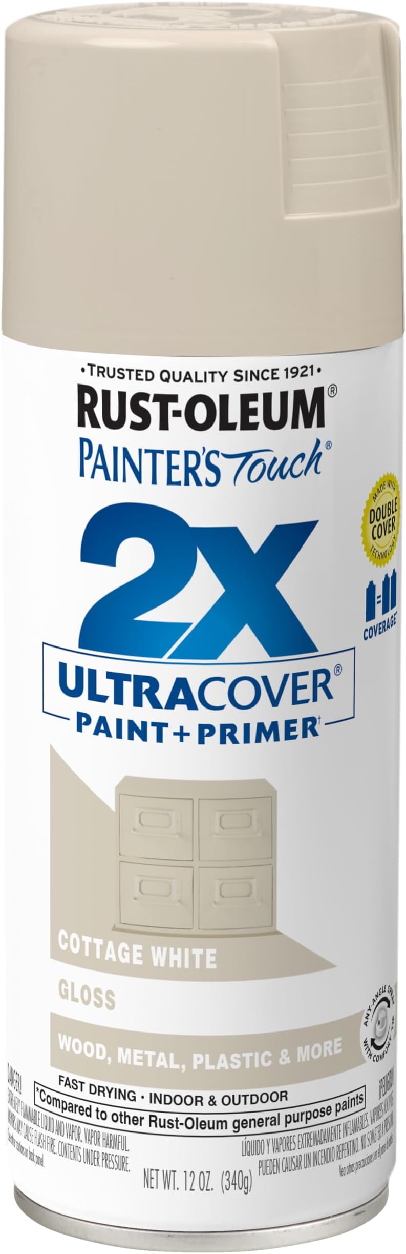 Rust-Oleum 249099 Painter's Touch Acrylic Spray Paint for Plastic, Wood, Metal (Gloss Navajo - 340 Grams)