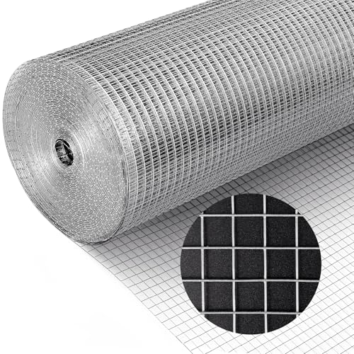 KANERS Hardware Cloth 1/4 in. 48in. x 100ft. Hot-dip Galvanized After Welding, 23 Gauge, Wire Fence Roll Chicken Wire Mesh Roll Garden Fencing
