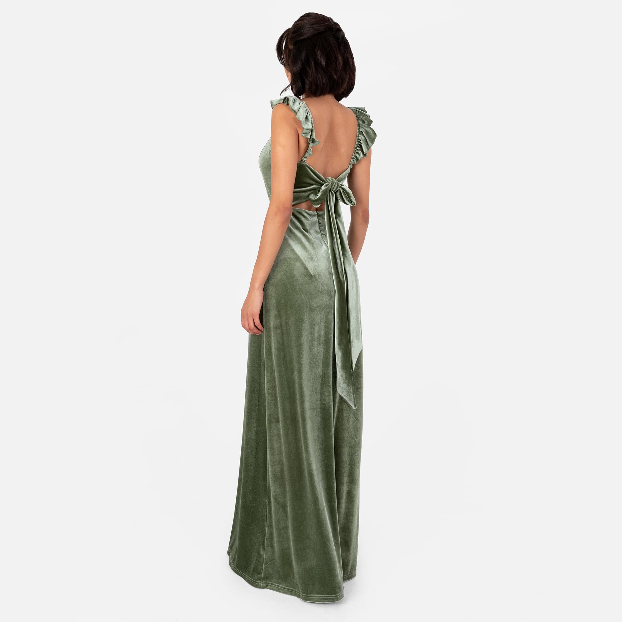 Women's Long Velvet Maxi Dress Ladies A-Line Flowy Wedding Guest Bridesmaid Evening Occasion Prom Formal Party Ball Gown