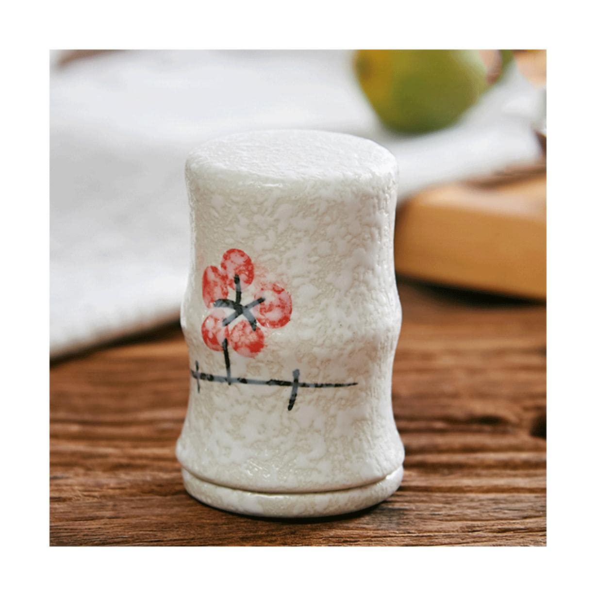 MRKU Toothpicks Dispenser Toothpick Box Holder Fashion Ceramic with Lid Chinese Container Novelty Chic