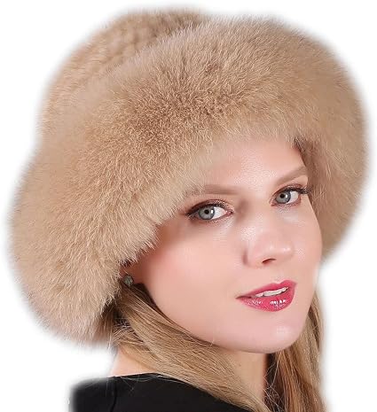 N / B Donna Pelliccia di Visone Artificiale Cappelli Cosacco Russo Soffice  Volpe Finta Lavorata A Maglia A Righe Berretto Paraorecchie Cappello  Invernale Berretti Teschio Sci Cappello Mongolo : Amazon.it: Abbigliamento