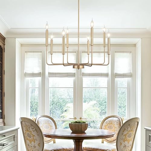 Miniatura 2 de Moderno candelabro dorado de granja, candelabro rústico de 8 luces, candelabros colgantes industriales para comedor, cocina, vestíbulo, entrada,