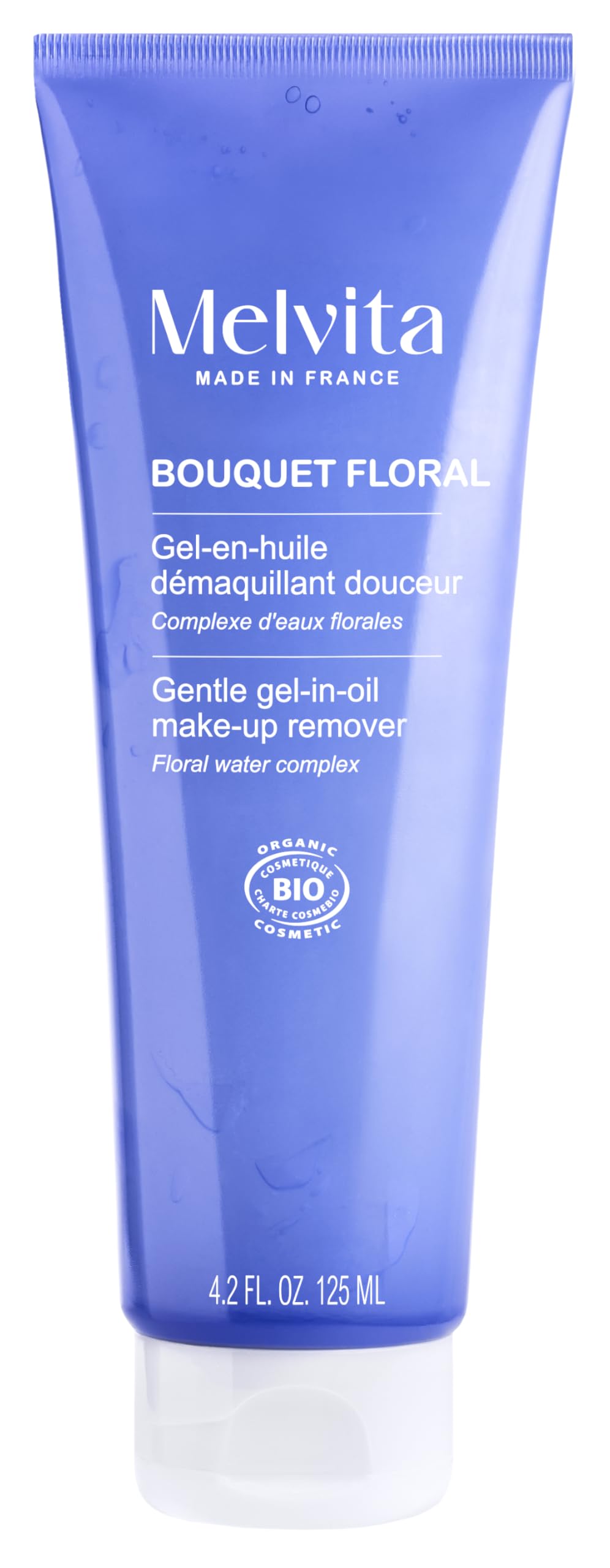 Melvita - Gel en Huile Démaquillant - Bouquet Floral - Élimine Impuretés et Maquillage, Thé Vert - Soin Doux pour Peaux Sensibles - 125 ml