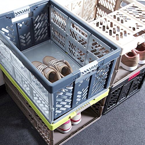 keeeper Extra Strong Folding Box with Soft-Touch Handles, 54x37x28 cm, 45 Litre, Ben, Cream/Taupe