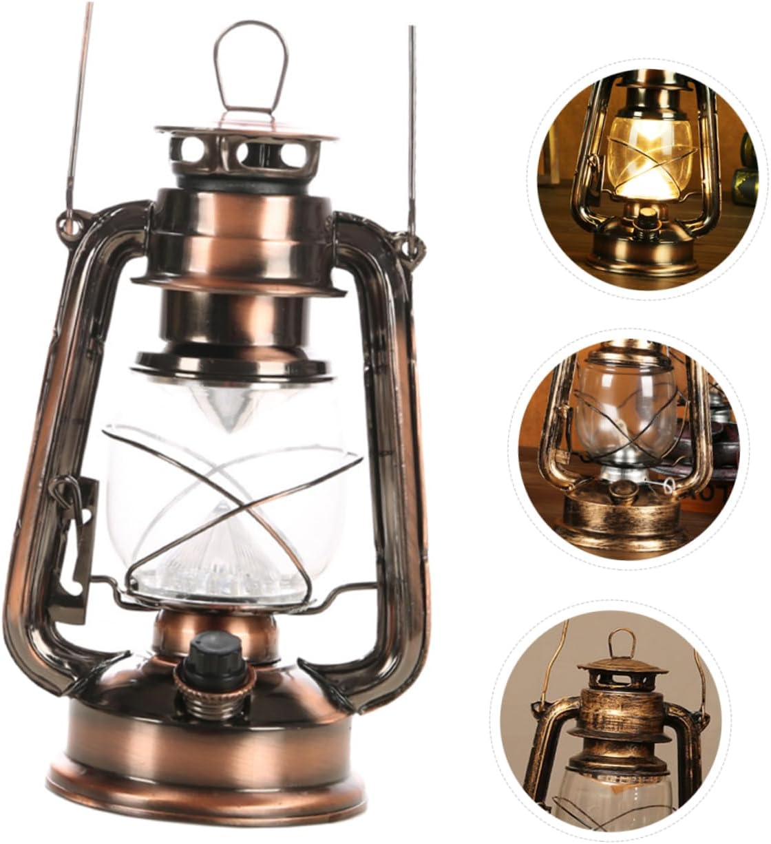 1pc Retro Led Kerosene Lamp Brightness Rechargeable Outdoor Camping Light Vintage Style Hanging Lantern for Use Warm Finish