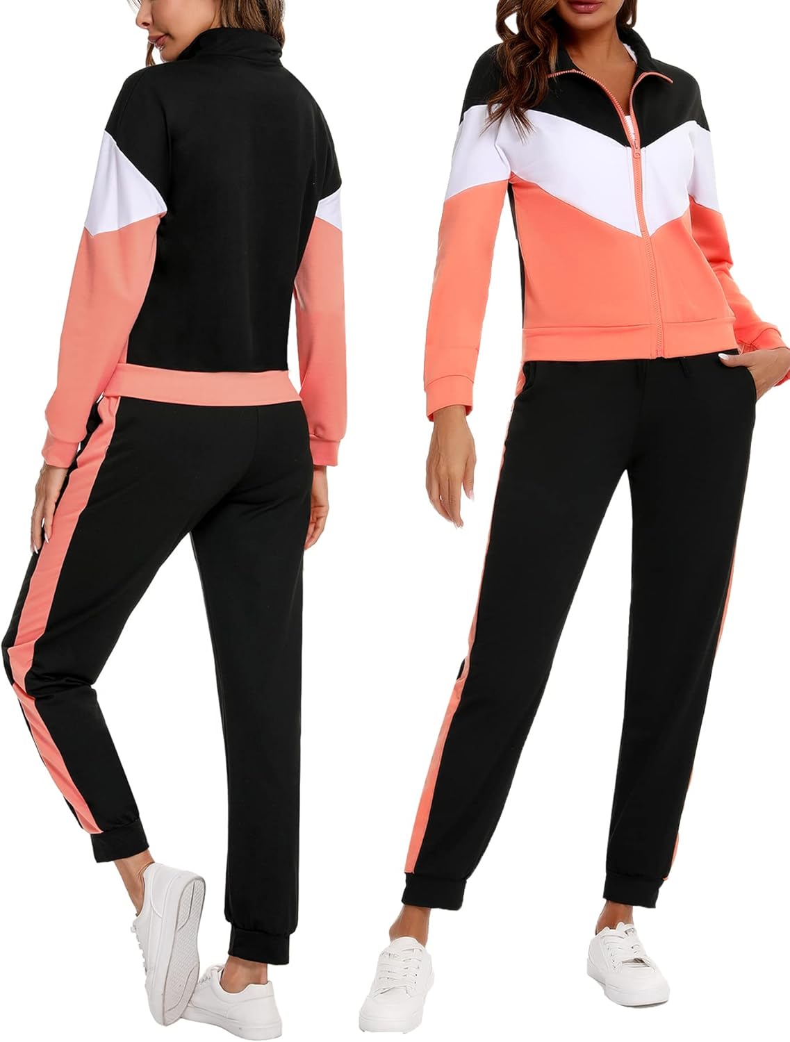 Marvmys Women's Tracksuit Set 2 Piece Sweatsuit Outfits Long Sleeve Zip Up Lounge Jogger Set with Pocket - Image 2