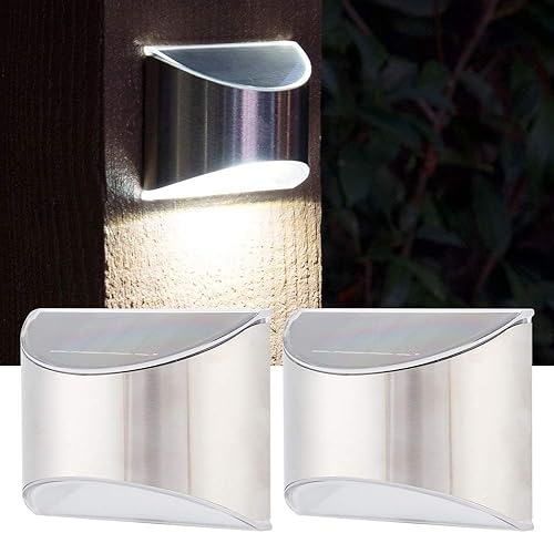 Miniatura 2 de Lámpara de pared solar de acero inoxidable Cerca de seguridad Control de iluminación Escalera de pared exterior Accesorio de iluminación para