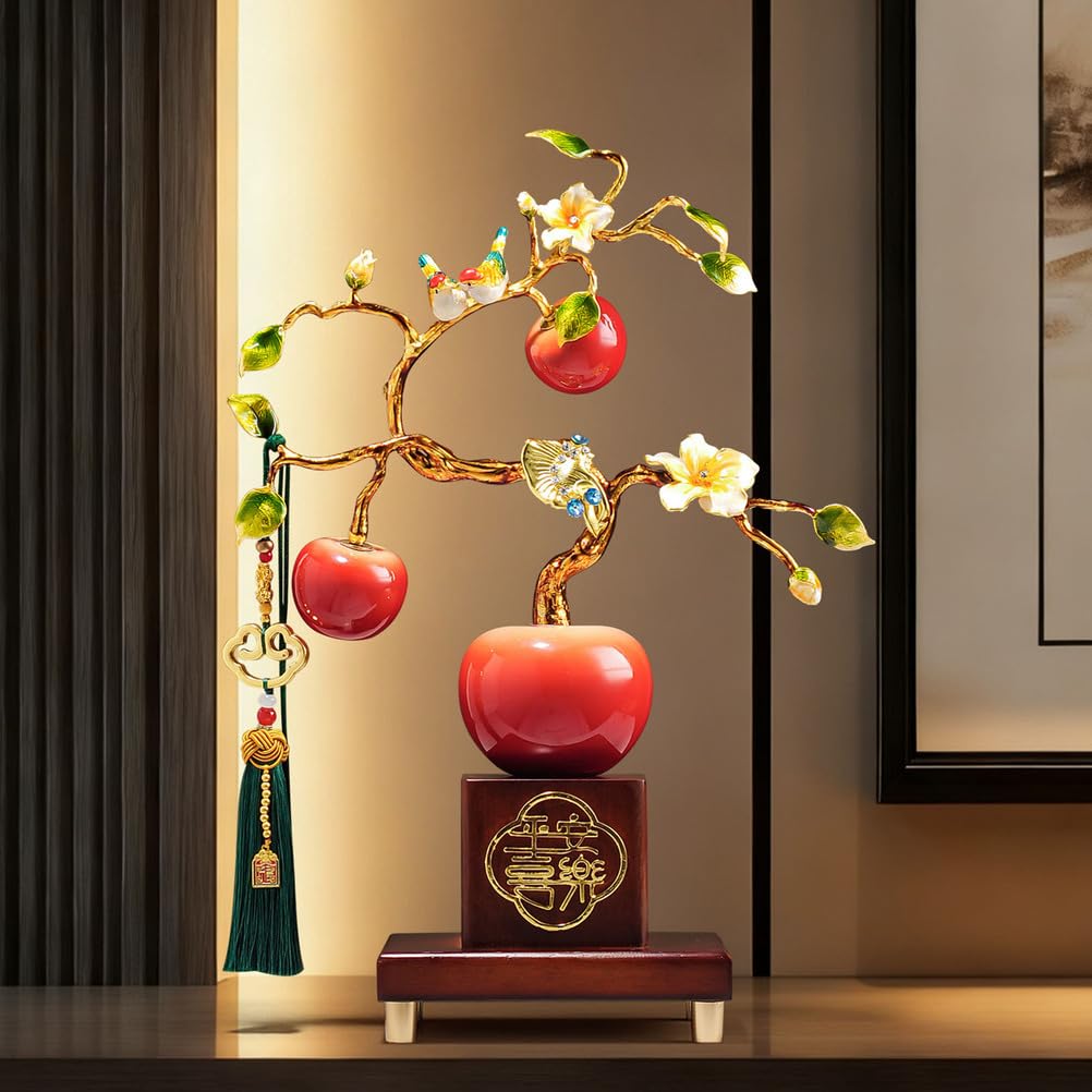 Feng Shui Wielokolorowe pieniądze Chińska dekoracja na szczęście i bogactwo Ozdoba owocowa wykonana z ceramicznej wolnostojącej ozdoby Pasuje do każdego rodzaju wystroju, idealna,Orange