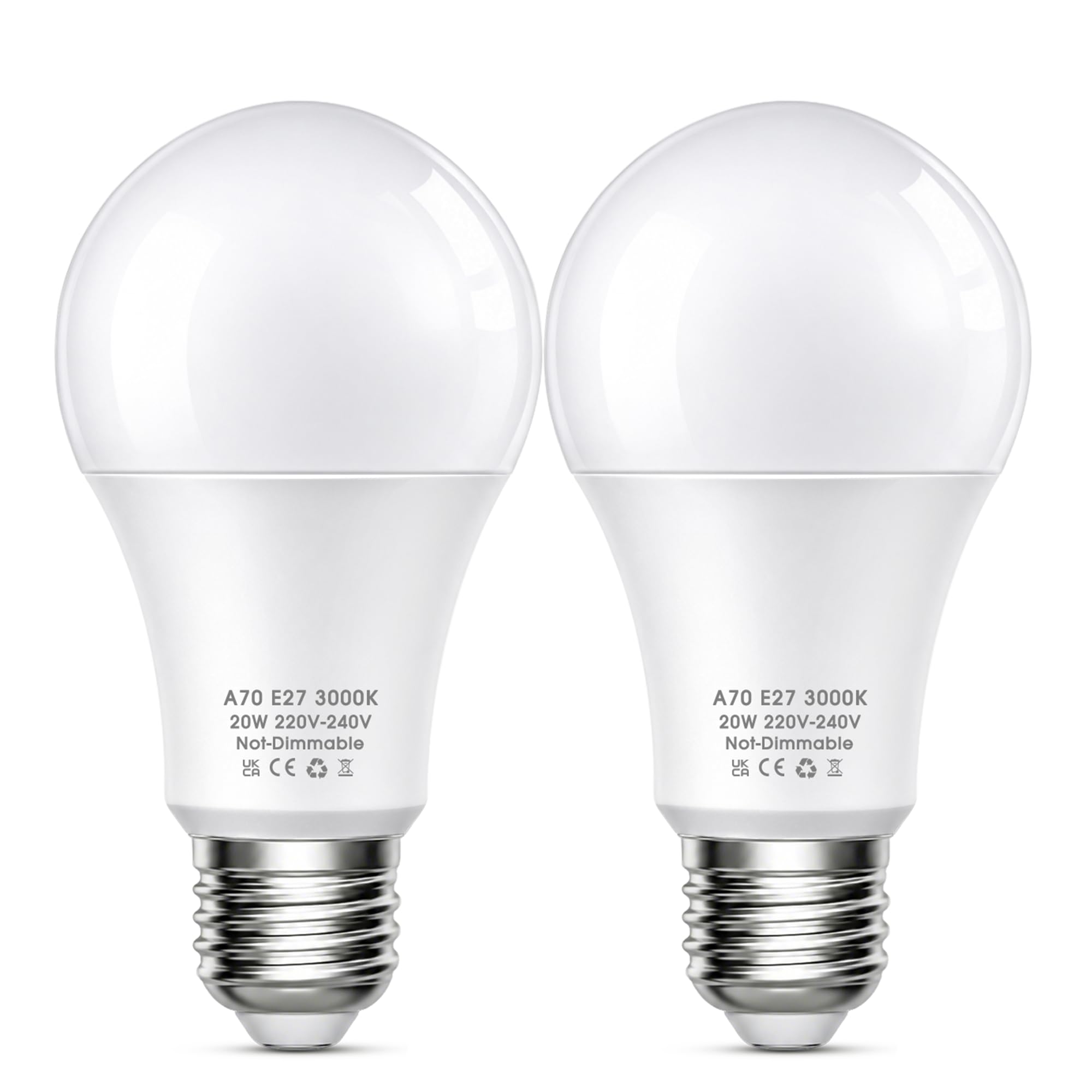 E27 Screw Bulb 200W Equivalent, 20W Edison Screw Bulbs Warm White, 3Pack
