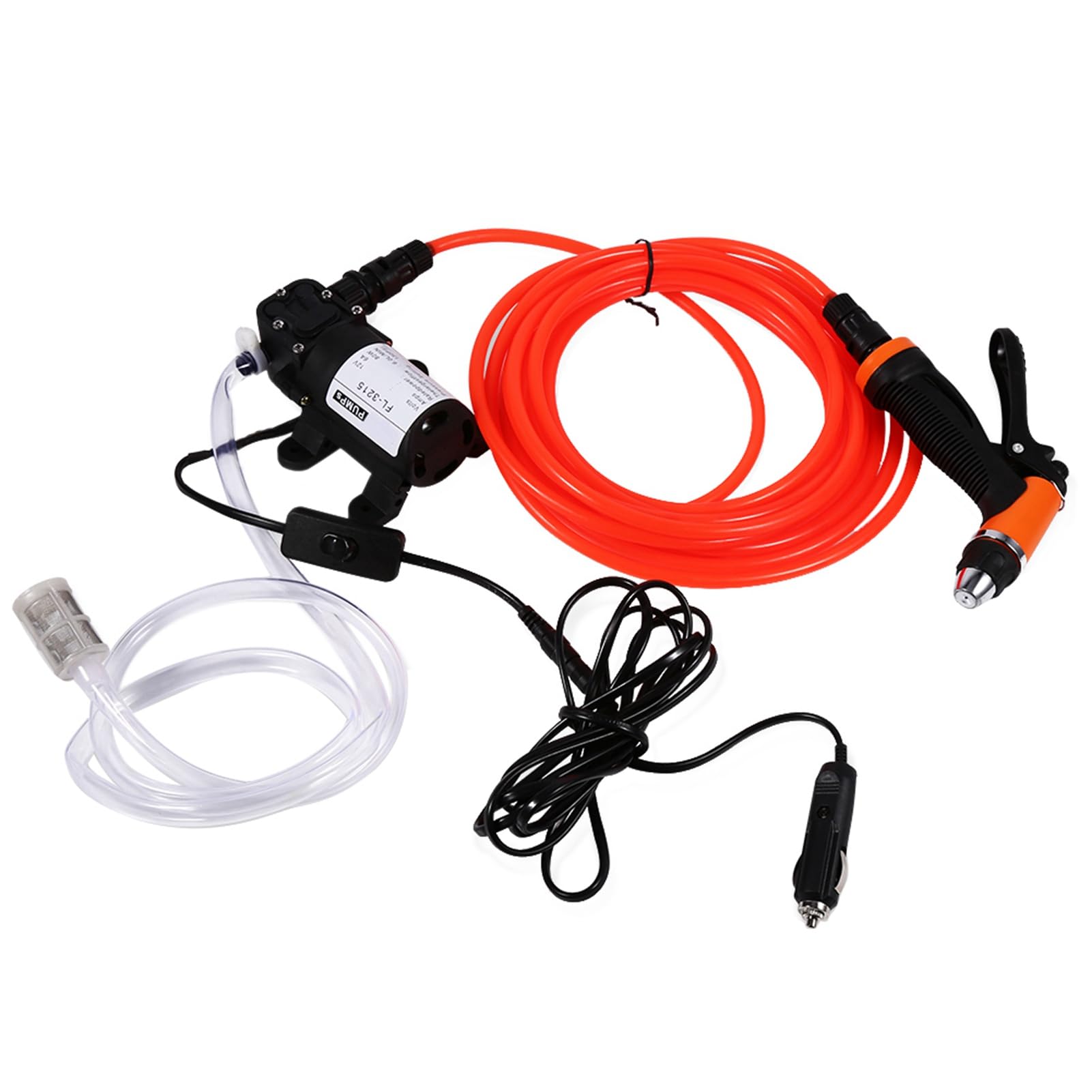 Bomba de Lavado de Coches de 12 V, autocebante de Alta presión de 12 V, purificador de Agua eléctrico automático, Kit de Bomba de Lavado para máquina de Limpieza de lavadoras de automóviles