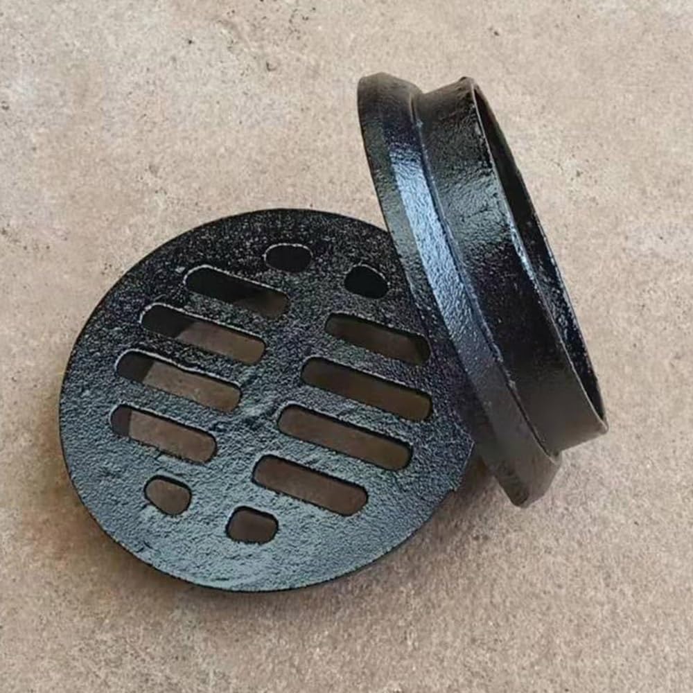 Okrągła żeliwna osłona odpływowa premium – ruszt 5 cm do 25 cm, do użytku na zewnątrz, trwałe okucia odpływowe do rur, wytrzymała osłona rusztu odpływowego (200 mm-8 cali)
