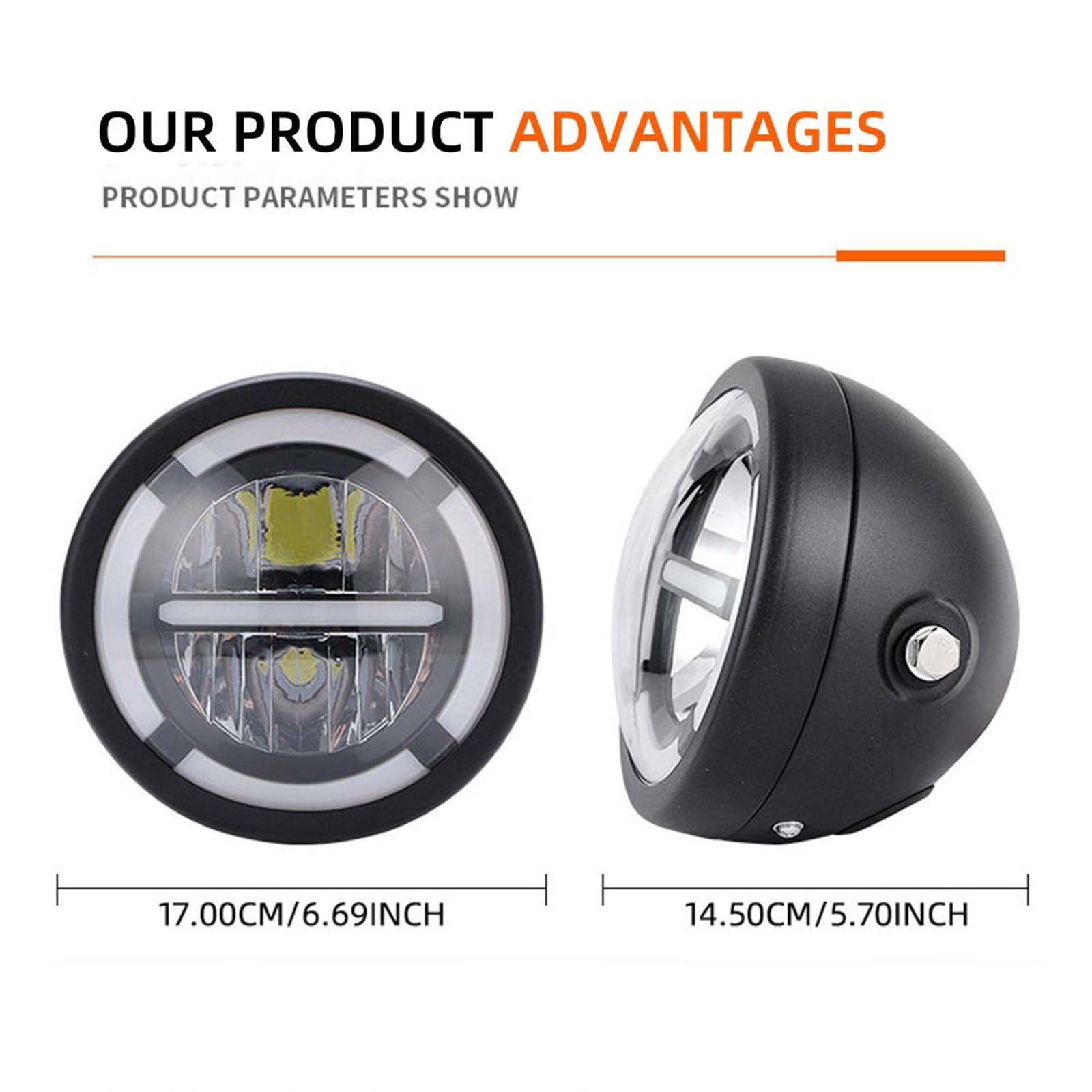 LED Antiniebla Universal 7 Pulgadas Led Coche Motocicleta Faro DRL Faro Soporte Retro Cubo Faros Motocicleta