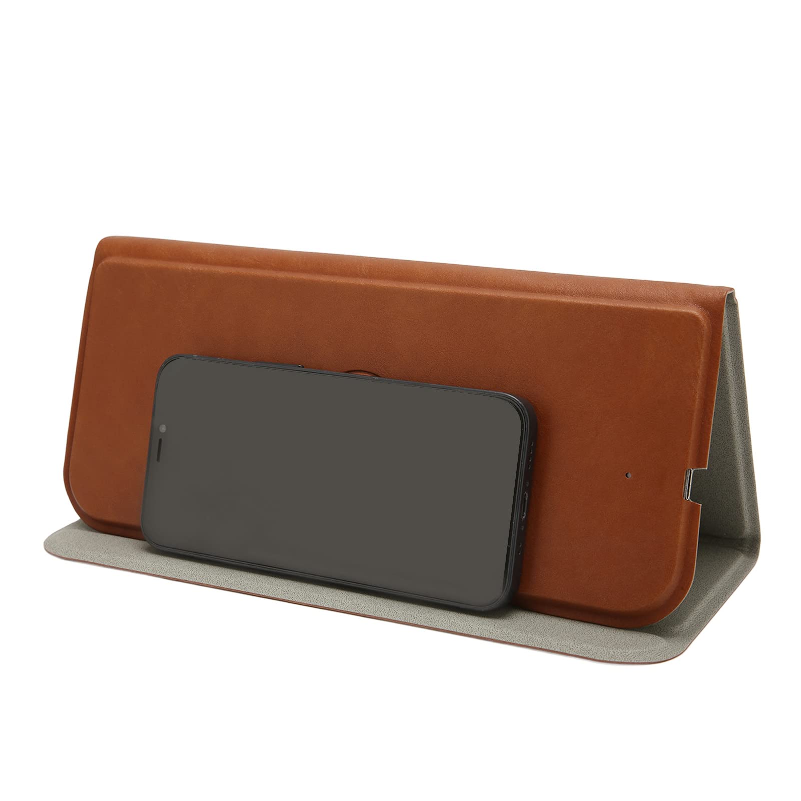 ADITAM Tappetino per Mouse Wireless Caricabatterie Wireless, Tappetino per Mouse a 3 Pieghe, Dispositivo di Protezione Integrato, Standard Qi, Design Leggero e Portatile (Marrone) Double The