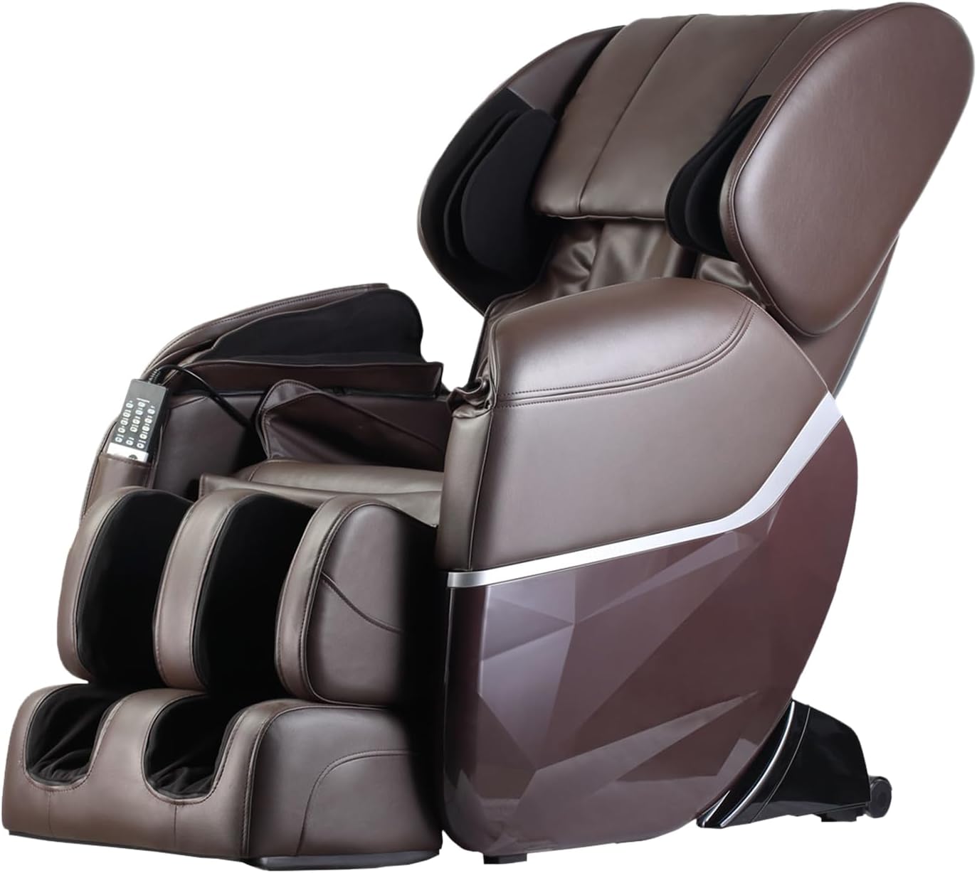 PayLessHere Zero Gravity Full Body Electric Shiatsu UL Approved Massage Chair Recliner with Built-in Heat Therapy and Foot Roller Air Massage System Stretch Vibrating for Home Office, Brown