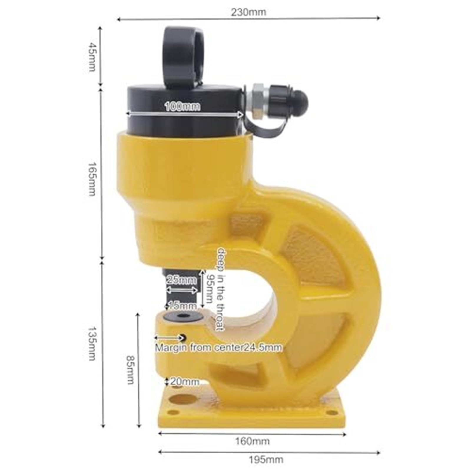 Punzonatrice idraulica da 31 tonnellate con set di matrici e piastra di imbottitura, punzonatrice manuale in acciaio for lamiere, industria energetica,
