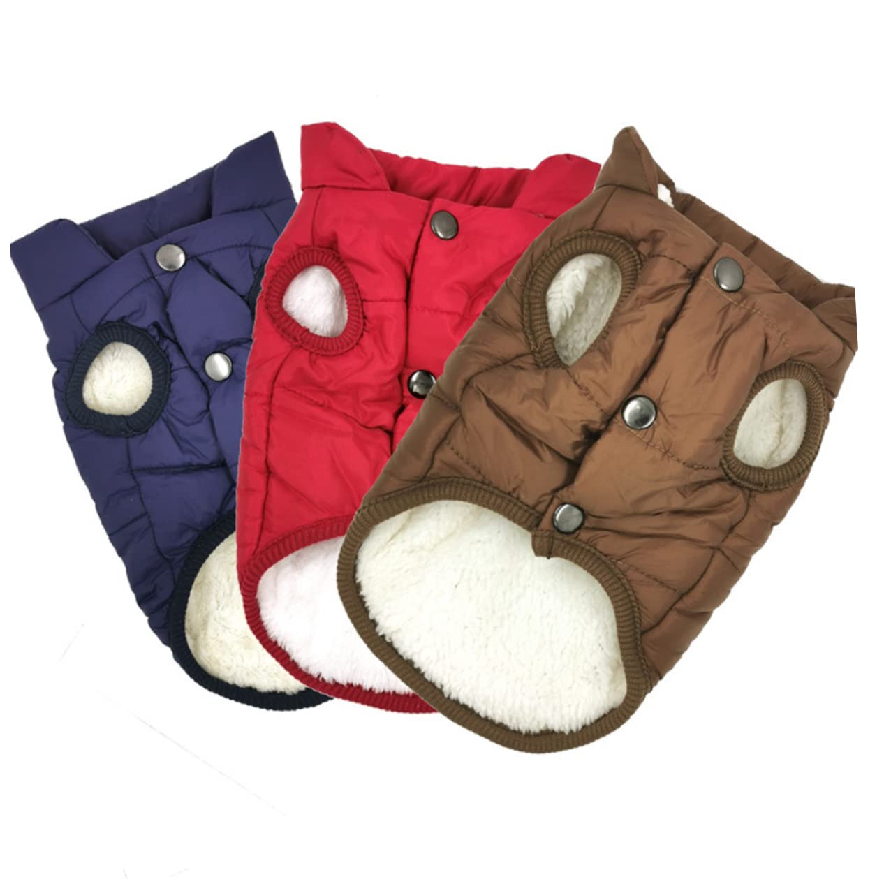 BESPORTBLE 3pièces Gilet Chien Hiver Chaud Réfléchissante pour Chiens De Compagnie Vêtement Doublé Coton pour Activités Intérieures Et Extérieures Rouge XS