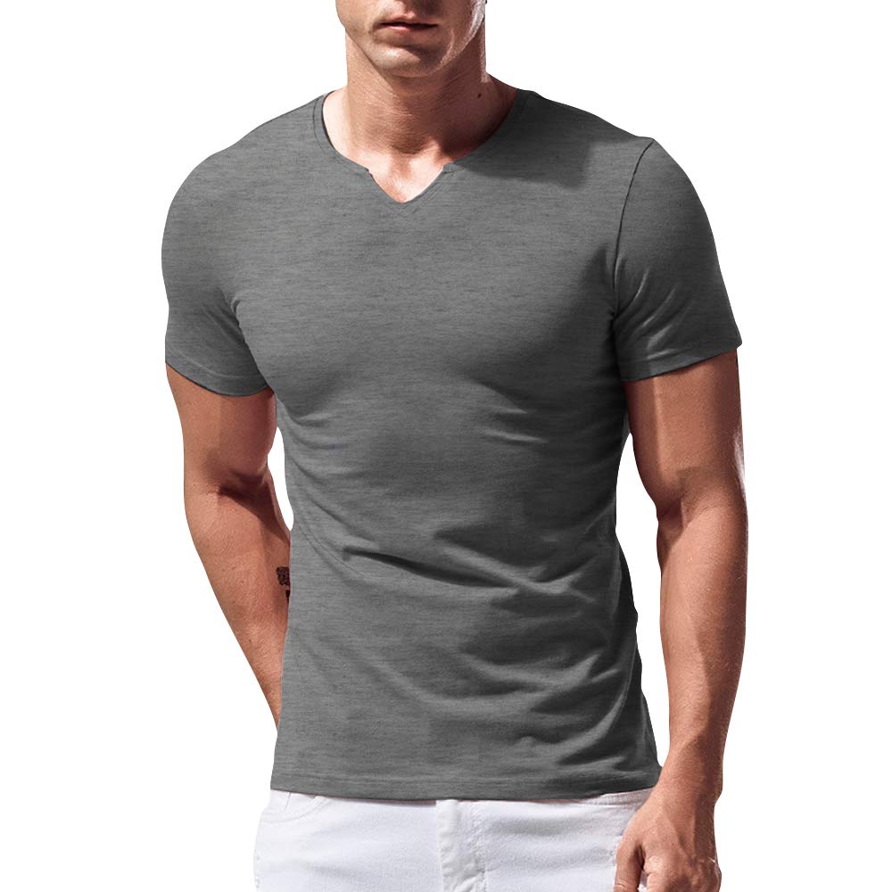 JEEING GEAR Men Long Sleeve Athletic Shirts Slim Fit Cotton V Neck