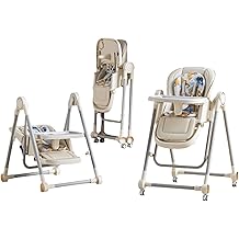 5 in 1 Convertible Baby High Chair Foldable, Baby Swing for Infants to Toddler,Portable Baby Feeding Chair, High Chairs for Babies and Toddlers, Silla de Comer para Bebe(White)