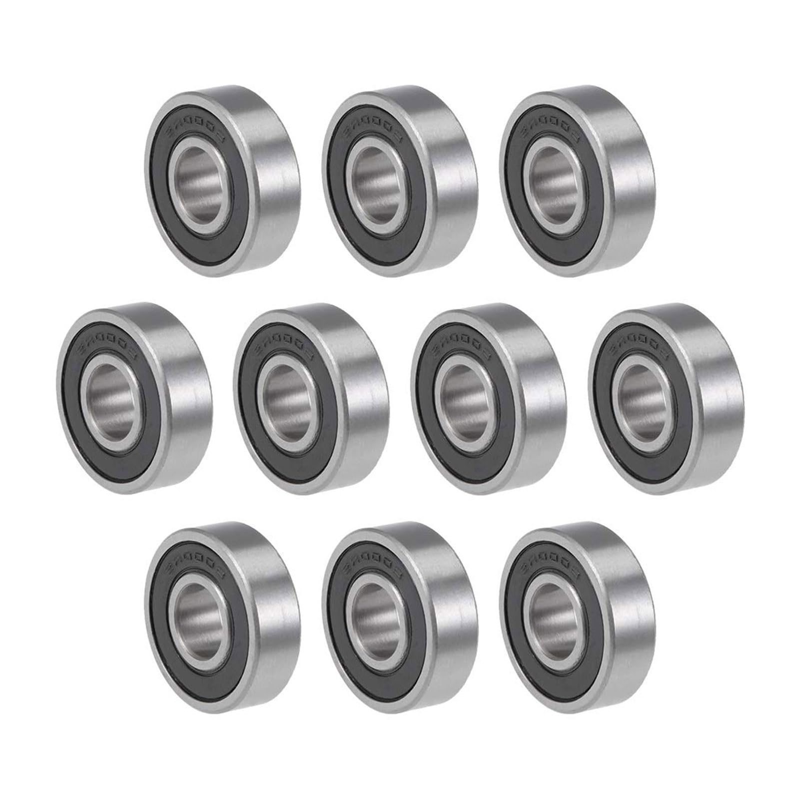 TOP-VIGOR 10Pcs 6000-2RS Deep Groove Ball Bearings, Z2 10mm x 26mm x 8mm Double Sealed Industrial Bearings, Chrome Steel Skateboard Bearings for