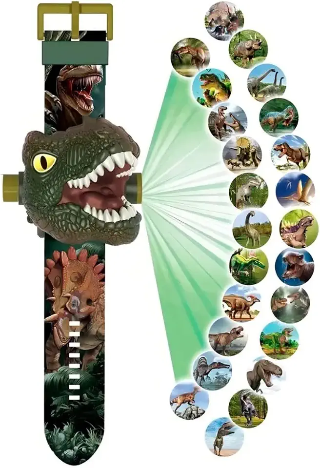 Relógio Dinossauro Luzes Projetor Infantil Tiranossauro Rex