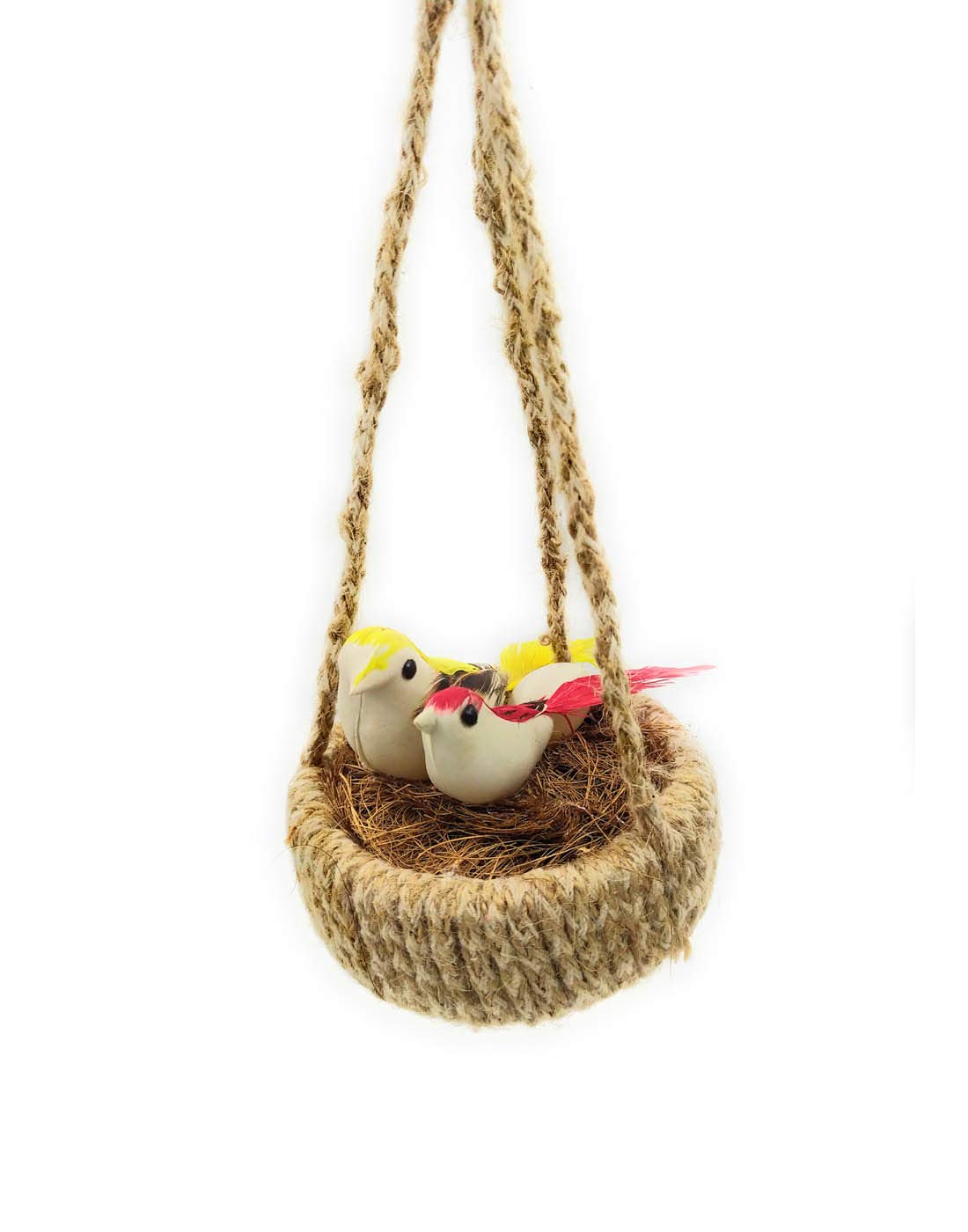 SHINDE EXPORTS Decorative Artificial Birds Nest Hanging Made of Natural Grass Best for Balcony Home Decor and Gifting (Design 9)-image-5
