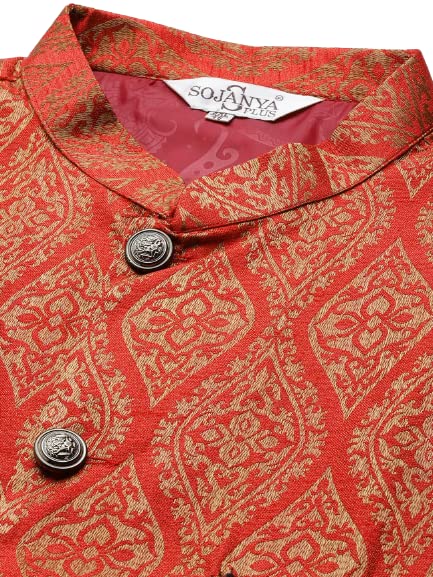 Image of SOJANYA (Since 1958, Men's Silk Blend Grey Kurta Pyjama & Silk Blend Jacket Combo