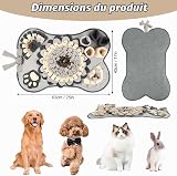 OSDUE Tapis à renifler pour Chien, 63cm*43cm Gris en Forme d'os Tapis de Fouille Alimentation Lente, Tapis Reniflant Formation d’Animaux Lavable en Machine Pliable pour Lapin, Chat, Chien - 2