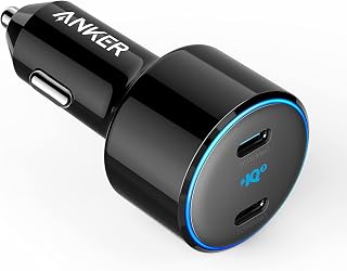 Anker USB C Car Charger, 50W 2-Port PIQ 3.0 Fast Charger Adapter, PowerDrive+ III Duo with Power Delivery for iPhone 14 13 12 11 Pro Max mini, Galaxy S20/S10/S9, Note 9, iPad Pro, Macbook Air and More