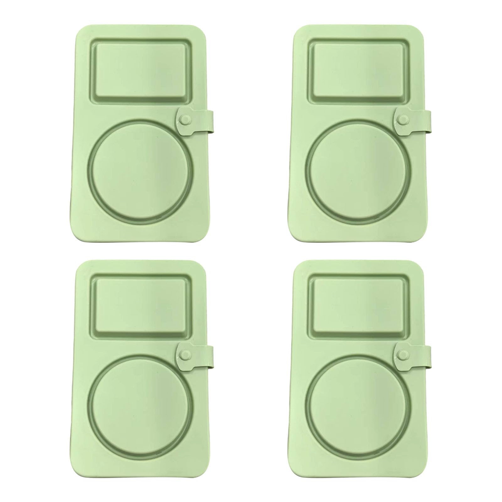 Tsophreniq Duals Chamber Foldable Snacks Box Leakproof Silicone Design Easy Cleaning Condiment Container with 2 Compartments Foldable Silicone Condiment Container