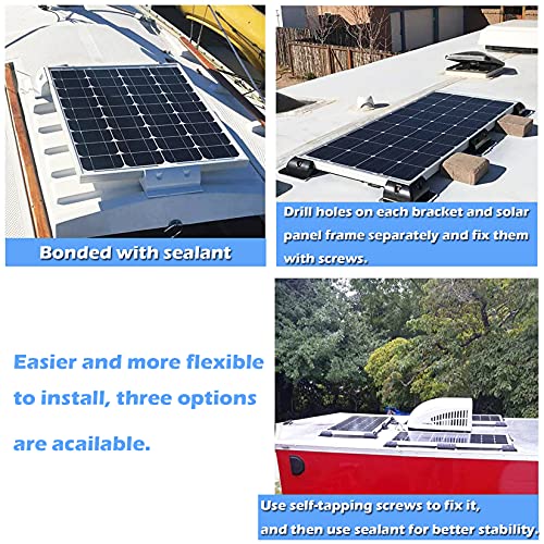 TRAMILY Solar Panel Brackets White ABS Solar Panel Mounting Brackets 7 Drill-Free Corner Bracket Support Kit for RV Marine Flat Roof Camping Van and Caravan Installations UV-Resistant- White - Image 6