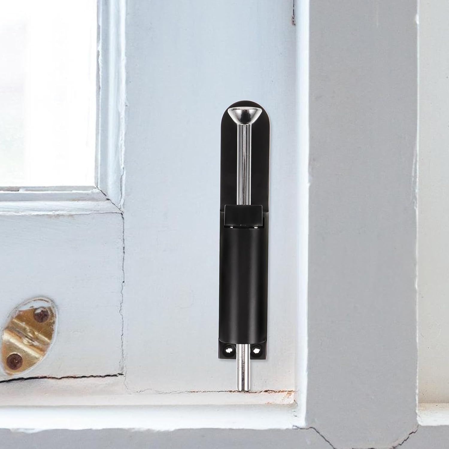 NUOBESTY Spring Loaded Drop Rod Gate Latch Heavy Duty Zinc Alloy Floor Mounted Lock for Wood and Metal Doors Secure Barn French Doors with Smooth Operation