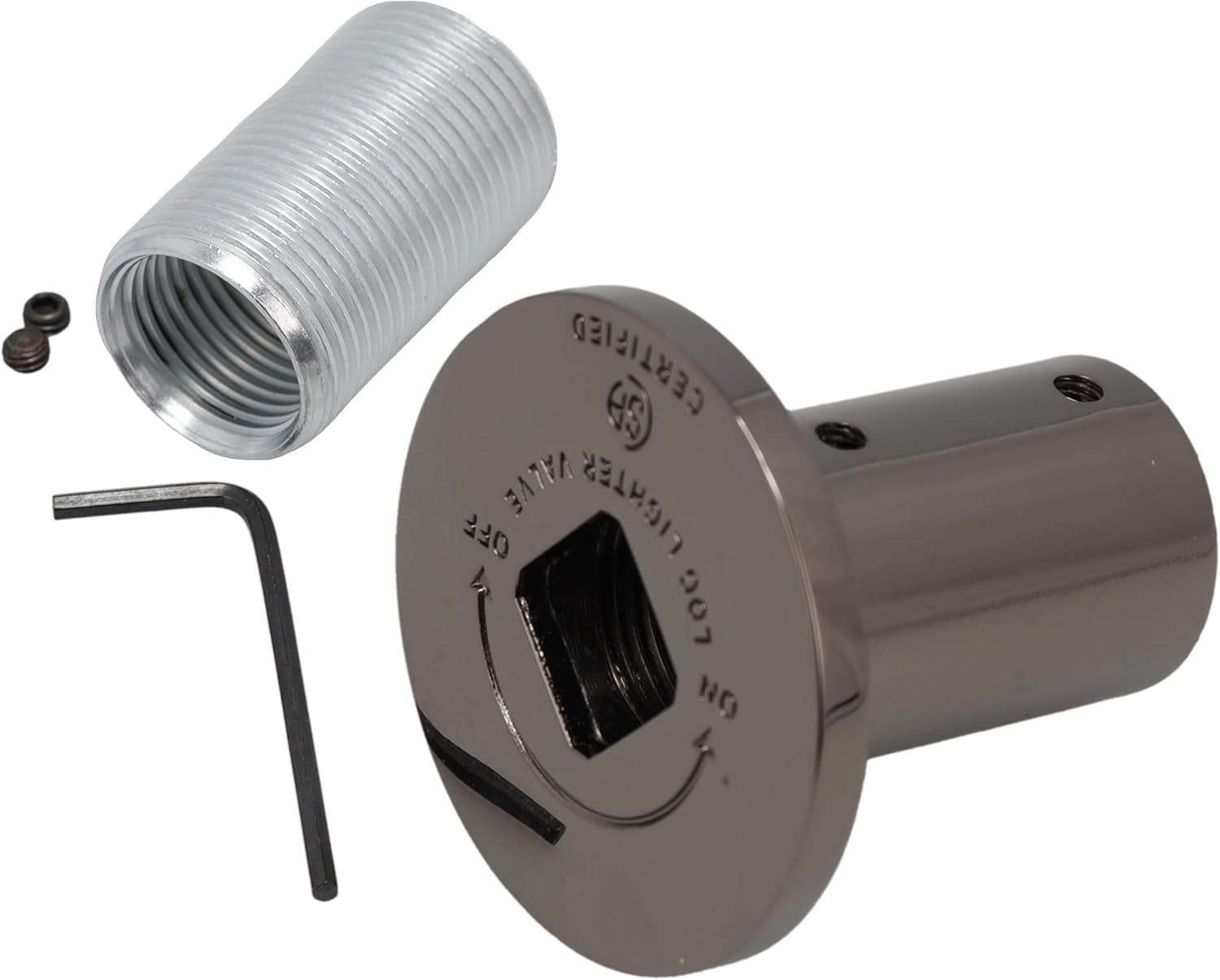 Supplying Demand UCVR-PWT Fireplace Fire Pit | Universal Flange-Pewter with Threaded Bushing and Hex Wrench