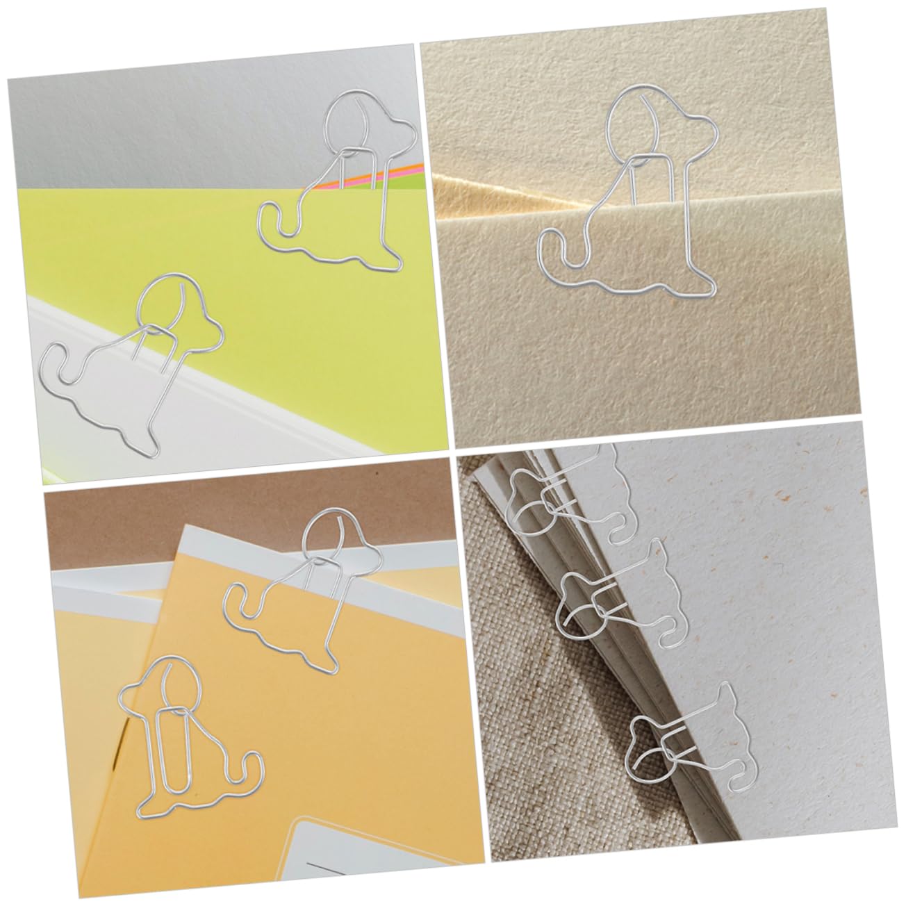 Zerodeko 5 Set Di Piccole Graffette in Metallo Per Ufficio Clip A Forma Di Cane Fermagli Per Documenti Graffette Creative 100 Pezzi*5