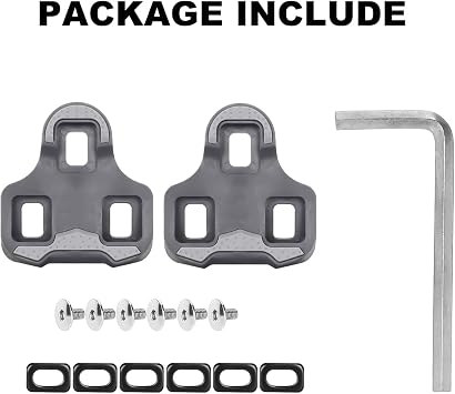 Thinvik Bike Cleats for Look Keo Grip,Road Bike Look Keo Cleat with Anti-Slip Rubber Desgin, Bicycle Cleat Set for Indoor&Outdoor Cycling - 0/ 4.5Float