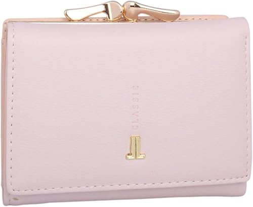 Womens Purse Tiny Solid kiss-lock Embrague cartera Coin Purses, Talla libre, Púrpura rosa