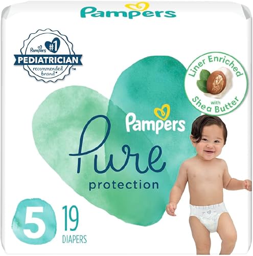 Vista 123 de Pampers Pure Protection - Pañales prémium desechables e hipoalergénicos para bebé, talla 3, 66