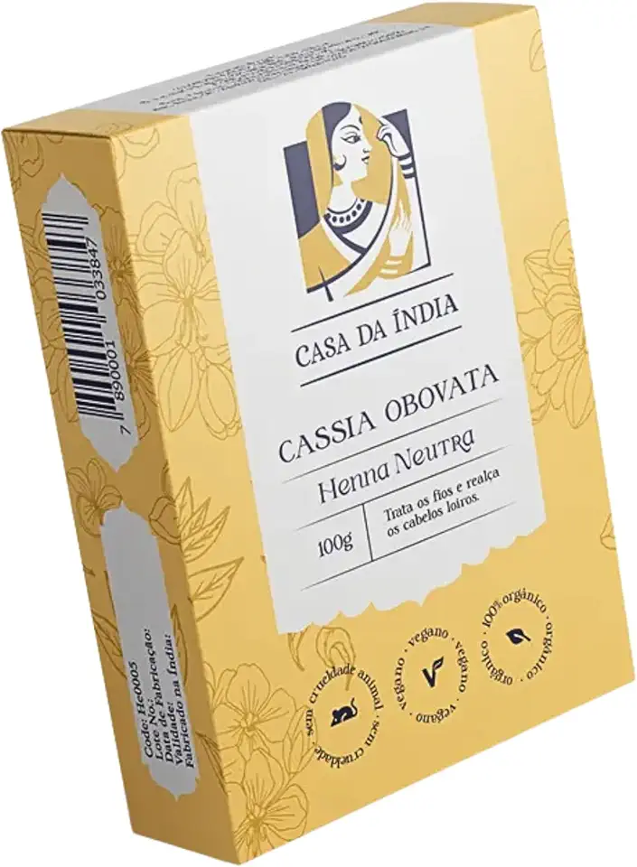 Henna Cassia Obavata Neutra Casa Da Índia 100g