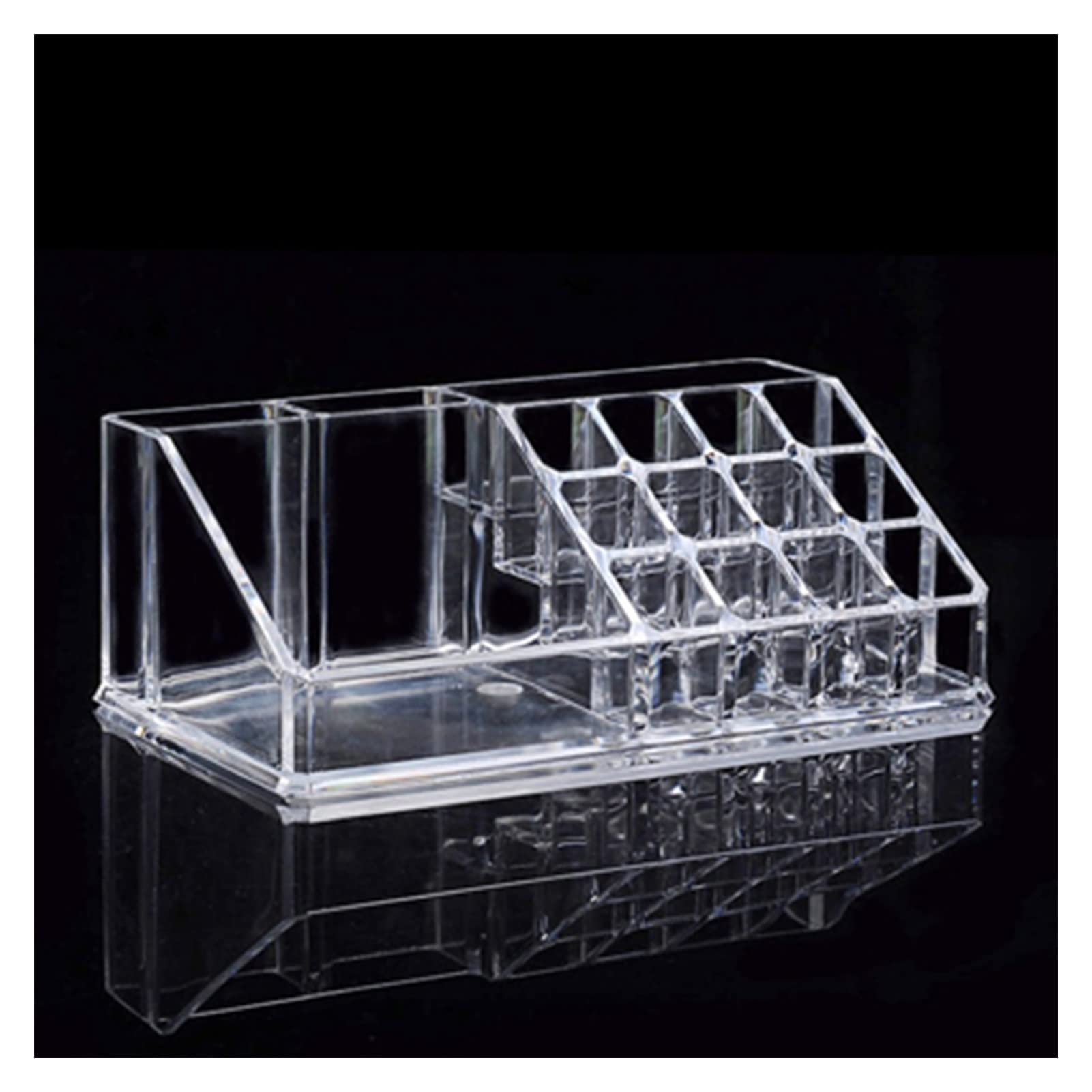 Organizador Maquillaje Caja de Almacenamiento Maquillaje acrílico Transparente Escritorio cosmético Stand Lipstick Stare MAQUILLO Herramientas Vanity(B)