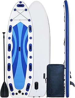 Inflatable Stand Up Paddle Board,Luya Paddle Board 350 * 100 * 20 Cm,SUP Board Beginner's Surfboard Kit with Adjustable Paddle/Fin/Pump/Leash/Backpack/Repair Kit