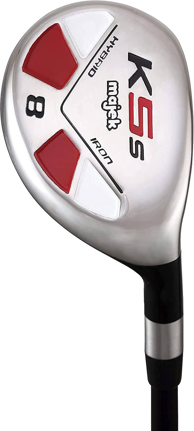 Majek Golf Senior Men's #8 Hybrid Senior Flex Right Handed Utility A Flex Club with Premium Men's Arthritic Grip