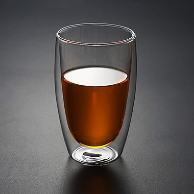 Glassware, Double Wall Shot Wine Beer Glass Espresso Coffee Cup Tea Set Cup 450ml Teacup Glasses Creative