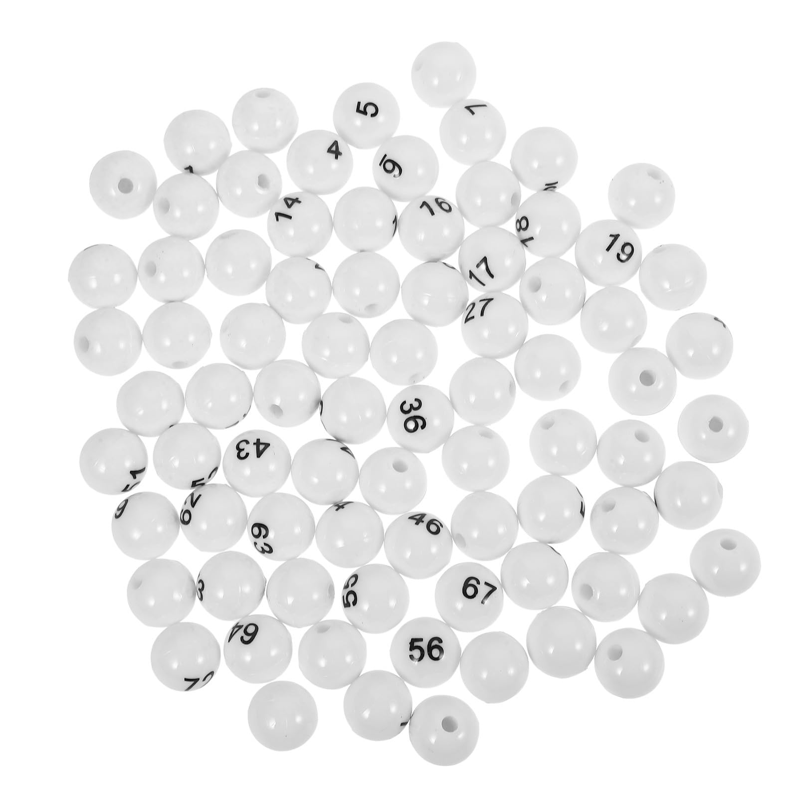 VOSAREA 75pcs Plastic Seamless Balls with Bingo Balls 1-90 and Bag Lightweight with Break and Wear Resistance for Games and Raffles