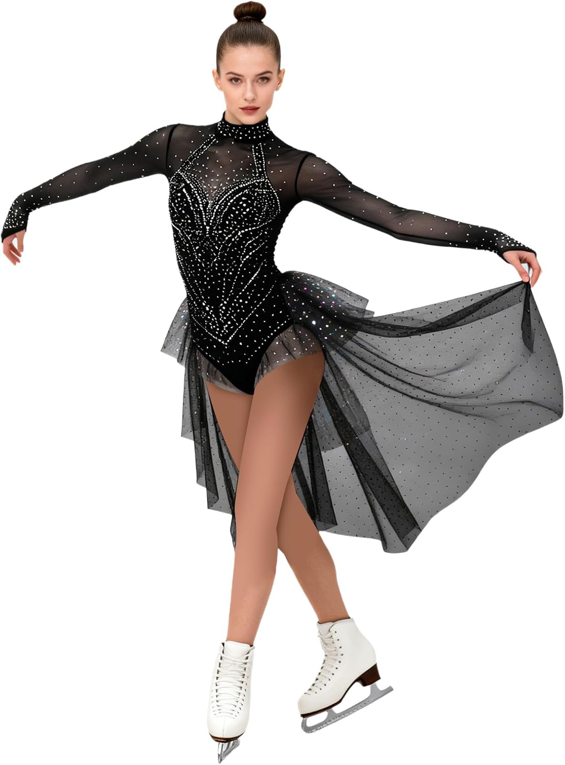 FEESHOW Women's Figure Ice Skating Dress Performance Costume