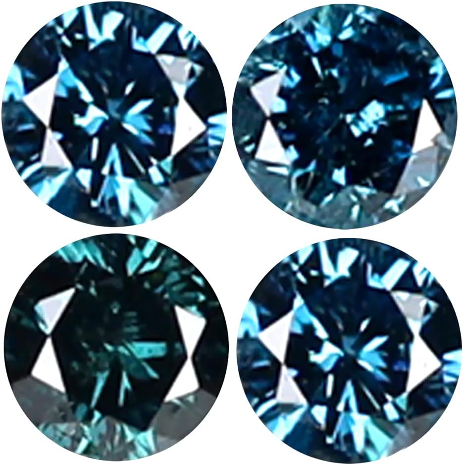 ブルーダイヤモンド ルーズダイヤモンド 0.13 ct (4 pcs Lot) CALIBRATED SIZE (1.97 mm)