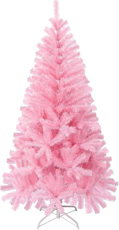 Pink Christmas Tree, 4FT Christmas Tree with Metal Stand